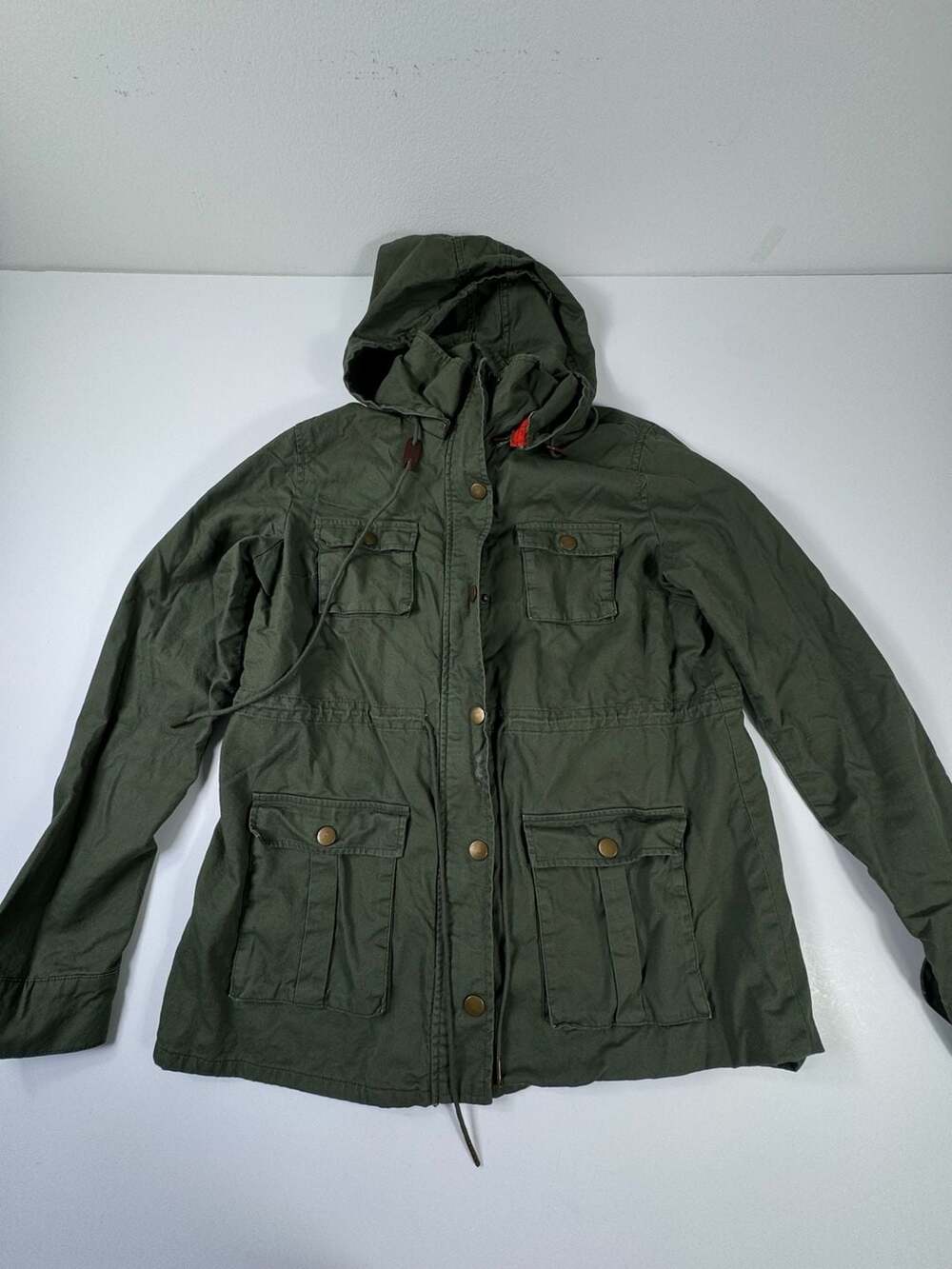41 Hawthorn Utility Anorak Jacket Size L Green Cotton Hooded Military